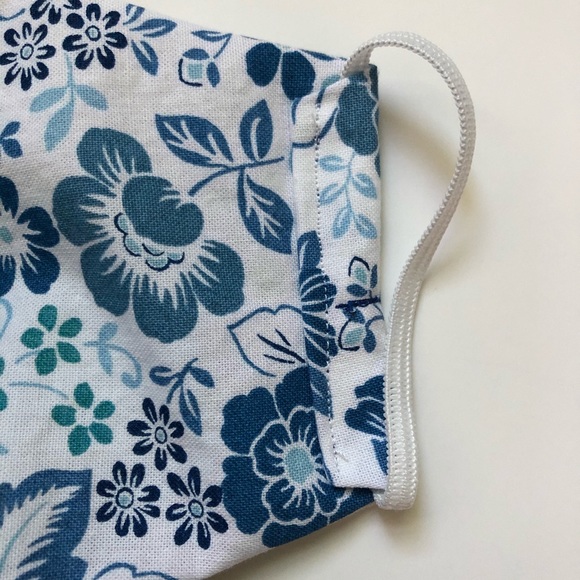 25% OFF 2/More Blue Floral Face Mask OSFM Cotton - Picture 5 of 8